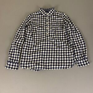 Tommy Hilfiger Popover Top Button Up Shirt Women's Medium Blue White‎ Checkered